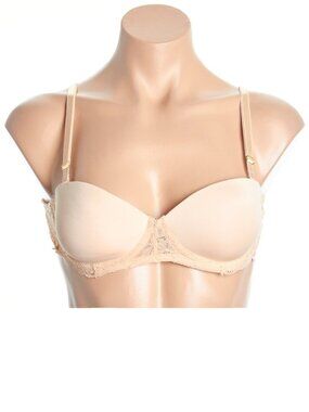 Rene Rofe Convertible Lace Push-Up Bra, Beige, 34A